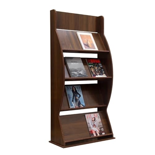ZIGUIhsou-11 Bodenstehender Zeitschriftenständer Bodenstehender Zeitschriftenständer 4-lagig, Broschürenständer, Holzbroschürenständer for Ausstellungen, Bürodisplay Zeitungsständer(A) von ZIGUIhsou-11