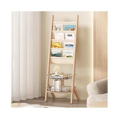 ZIGUIhsou-11 Bodenstehender Zeitschriftenständer Bodenstehender Zeitschriftenständer Zeitungsständer Wandmontierter Broschürenständer Zeitungsständer(Wood Color,Klein) von ZIGUIhsou-11