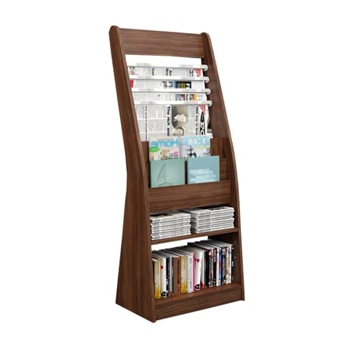 ZIGUIhsou-11 Bodenstehender Zeitschriftenständer Bodenstehender Zeitungsständer Informationsständer Bodenständer for Bücher und Broschüren Zeitschriftenständer Zeitungsständer(Walnut) von ZIGUIhsou-11