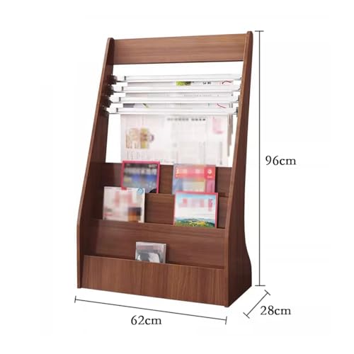 ZIGUIhsou-11 Bodenstehender Zeitschriftenständer Bodenstehendes Büro-Zeitungsregal aus Holz, Bücherregal, Präsentationsständer for Werbematerialien Zeitungsständer(Weiß) von ZIGUIhsou-11