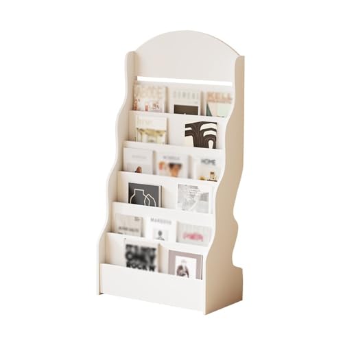 ZIGUIhsou-11 Bodenstehender Zeitschriftenständer Bücherregal Zeitschriftenständer Zeitungsständer Boden Büro Wand Broschüre Lagerung Informationen Display Rack Zeitungsständer(Warm White) von ZIGUIhsou-11