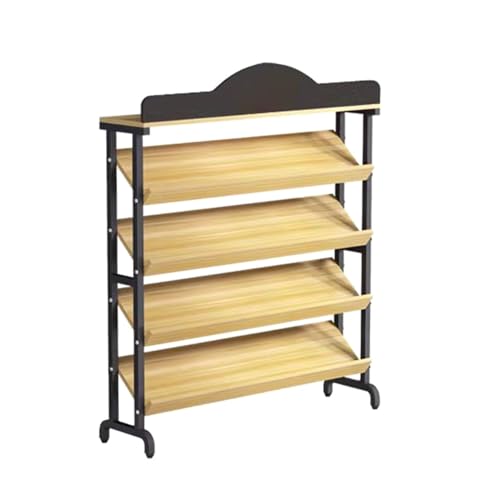 ZIGUIhsou-11 Bodenstehender Zeitschriftenständer Metallbodenstehender Retro-Zeitschriftenständer Buchständer Zeitungshalter Lagerregal Schräges Bücherregal Zeitungsständer(Klein) von ZIGUIhsou-11
