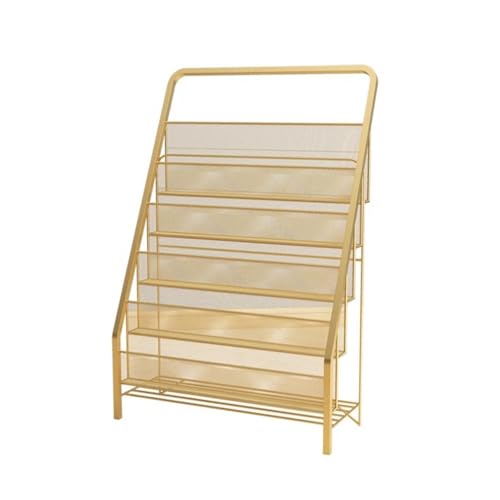 ZIGUIhsou-11 Bodenstehender Zeitschriftenständer Nordic Light Luxury Zeitschriftenständer Mehrschichtiger Aufbewahrungsständer aus Eisen for Bücher Organizer for Bilder Zeitungsständer(Weiß,Groß) von ZIGUIhsou-11