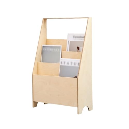ZIGUIhsou-11 Bodenstehender Zeitschriftenständer Nordic Magazine Rack Einfaches Bücherregal Dreischichtiges Poster Rack Wohnzimmer Zeitungsständer Display Rack Storage Zeitungsständer(Original Wood) von ZIGUIhsou-11