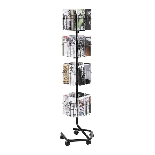 ZIGUIhsou-11 Bodenstehender Zeitschriftenständer Prospektständer, 4-stufig, 32 Fächer, drehbarer Zeitschriften- und Literaturständer for Postkarten, 360° drehbar, Grußkarten Zeitungsständer ZIGUIhsou-11 Bodenstehender Zeitschriftenständer Prospektständer, 4-stufig, 32 Fächer, drehbarer Zeitschriften- und Literaturständer for Postkarten, 360° drehbar, Grußkarten Zeitungsständer von ZIGUIhsou-11