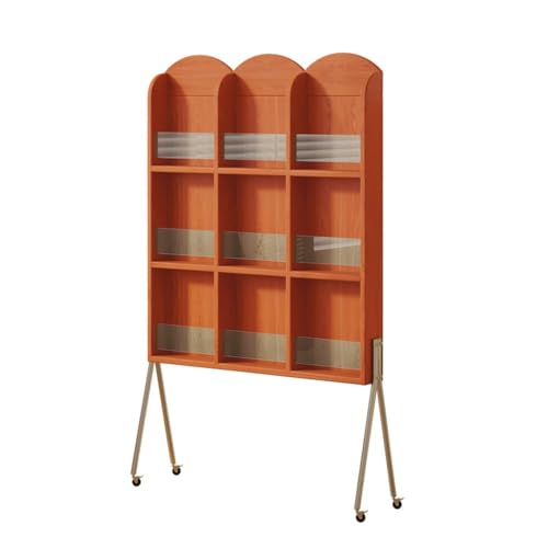 ZIGUIhsou-11 Bodenstehender Zeitschriftenständer Retro Massivholz Zeitschriftenständer Balkon Leseständer Französisch Einfache Zeitungsständer Bücherregal Zeitungsständer(Cherry) von ZIGUIhsou-11
