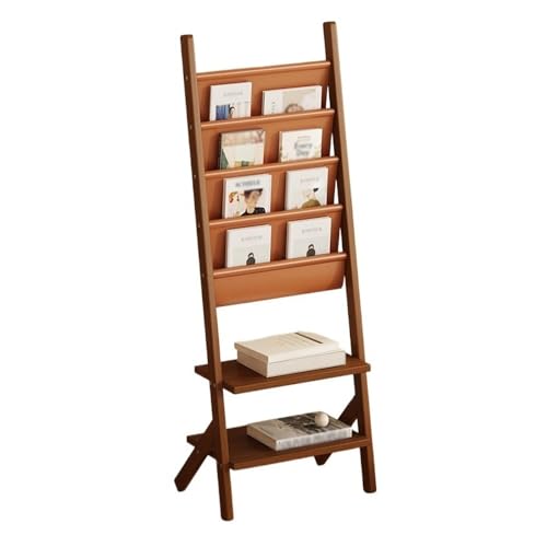 ZIGUIhsou-11 Bodenstehender Zeitschriftenständer Zeitschriftenständer Bodenstehender Zeitungsständer Zeitungsaufbewahrungsständer Wandmontierter Broschürenständer Zeitungsständer(Walnut,Klein) von ZIGUIhsou-11