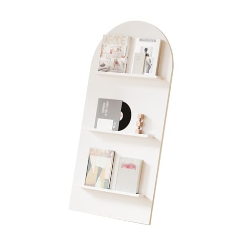ZIGUIhsou-11 Bodenstehender Zeitschriftenständer Zeitungsständer, Boden-Bücherregal, Zeitschriftenständer, Wand-Broschürenaufbewahrung, Informationsständer Zeitungsständer(Warm White) von ZIGUIhsou-11