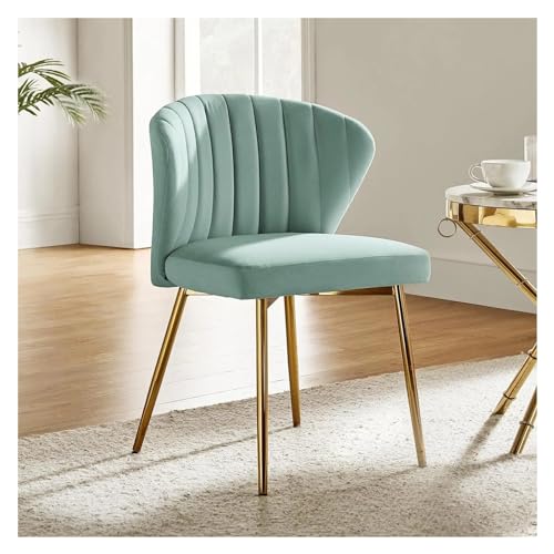 ZIGUIhsou-11 Esszimmerstuhl Esszimmerstuhl aus Samt, moderner Kleiner Schminkstuhl mit Metallrückenlehne, eleganter getufteter Akzentstuhl ohne Armlehnen, Wohnzimmer für Küche und Esszimmer(Sage) von ZIGUIhsou-11