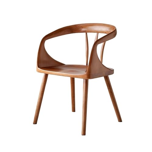 ZIGUIhsou-11 Esszimmerstuhl Esszimmerstuhl aus massivem Holz mit Armlehne und Rückenlehne, moderner minimalistischer Kaffeestuhl, Wohnzimmer-/Küchenmöbel für Küche und Esszimmer(Cherry Color) von ZIGUIhsou-11