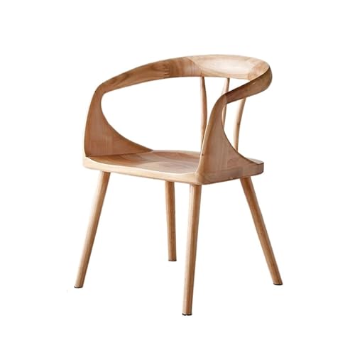 ZIGUIhsou-11 Esszimmerstuhl Esszimmerstuhl aus massivem Holz mit Armlehne und Rückenlehne, moderner minimalistischer Kaffeestuhl, Wohnzimmer-/Küchenmöbel für Küche und Esszimmer(Wood Color) von ZIGUIhsou-11