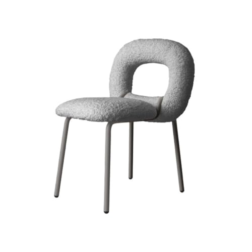 ZIGUIhsou-11 Esszimmerstuhl Modern Boucle Dining Chairs, Kitchen & Dining Room Chairs, Backrest Upholstered Dining Chairs with Metal Legs für Küche und Esszimmer(Grigio) von ZIGUIhsou-11