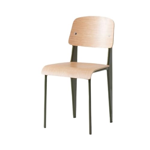 ZIGUIhsou-11 Esszimmerstuhl Moderne Küchenstühle - Esszimmerstuhl aus Holz mit Metallbeinen - Einfache Caféstühle for drinnen oder draußen für Küche und Esszimmer(Natural) von ZIGUIhsou-11