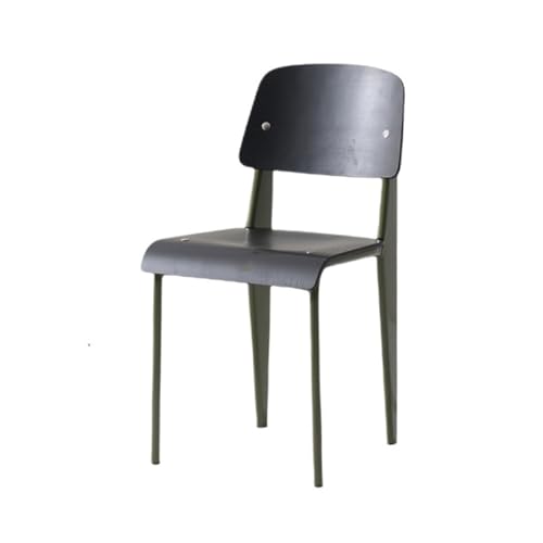 ZIGUIhsou-11 Esszimmerstuhl Moderne Küchenstühle - Esszimmerstuhl aus Holz mit Metallbeinen - Einfache Caféstühle for drinnen oder draußen für Küche und Esszimmer(Schwarz) von ZIGUIhsou-11