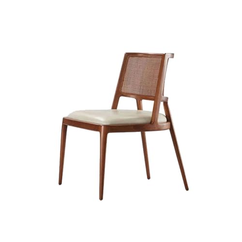 ZIGUIhsou-11 Esszimmerstuhl Vintage Solid Wood Dining Chair Hotel Restaurant Soft Package Leisure Backrest Rattan Chair Rattan Chair für Küche und Esszimmer von ZIGUIhsou-11