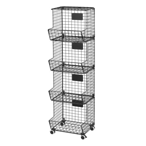 ZIGUIhsou-11 Kücheninselwagen 4-stufiger rollender Obstkorb, Küchen-Metalldraht-Gemüse-Obstwagen, Schwarz Rollender Küchenwagen ZIGUIhsou-11 Kücheninselwagen 4-stufiger rollender Obstkorb, Küchen-Metalldraht-Gemüse-Obstwagen, Schwarz Rollender Küchenwagen von ZIGUIhsou-11