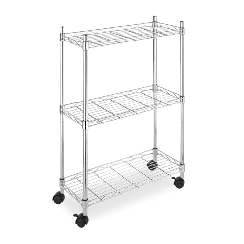ZIGUIhsou-11 Kücheninselwagen Haushalts-Küchenregal, Verstellbarer rollender Wäschewagen mit 3 Regalen – verchromtes Metall Rollender Küchenwagen ZIGUIhsou-11 Kücheninselwagen Haushalts-Küchenregal, Verstellbarer rollender Wäschewagen mit 3 Regalen – verchromtes Metall Rollender Küchenwagen von ZIGUIhsou-11
