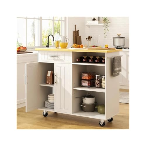 ZIGUIhsou-11 Kücheninselwagen Kücheninsel auf Rädern mit Lagerschrank und Schublade, 42-Zoll-Multifunktions-Küchenwagen auf Rädern mit Regalen, Wagengriff Rollender Küchenwagen ZIGUIhsou-11 Kücheninselwagen Kücheninsel auf Rädern mit Lagerschrank und Schublade, 42-Zoll-Multifunktions-Küchenwagen auf Rädern mit Regalen, Wagengriff Rollender Küchenwagen von ZIGUIhsou-11
