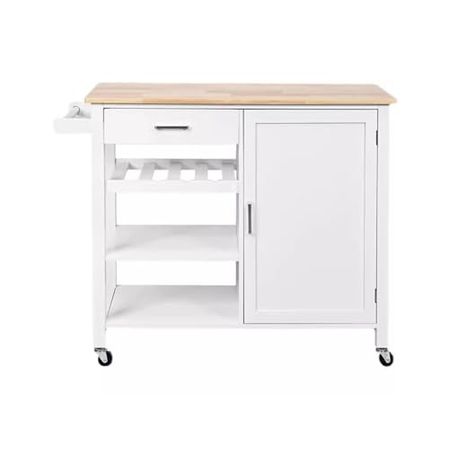 ZIGUIhsou-11 Kücheninselwagen Kücheninseltisch, beweglicher multifunktionaler Schneidetisch, Bartheke, offener Haushalts-Essschrank Rollender Küchenwagen von ZIGUIhsou-11