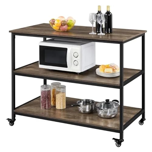 ZIGUIhsou-11 Kücheninselwagen Rollbare Küchenwagen-Inseln, Outdoor-Organizer-Inseln, Servierwagen for das Esszimmer Rollender Küchenwagen von ZIGUIhsou-11