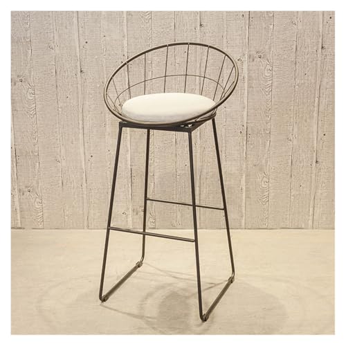 ZIGUIhsou-11 Pub Barhocker Barhocker, Eisen, Gold, hoher Hocker, Hohle Rückenlehne, Freizeit, Haushalt, Esszimmerstuhl, Barstuhl(Schwarz,75cm) von ZIGUIhsou-11