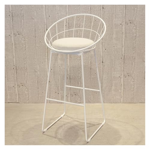 ZIGUIhsou-11 Pub Barhocker Barhocker, Eisen, Gold, hoher Hocker, Hohle Rückenlehne, Freizeit, Haushalt, Esszimmerstuhl, Barstuhl(Weiß,75cm) von ZIGUIhsou-11