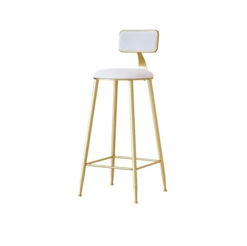 ZIGUIhsou-11 Pub Barhocker Barhocker aus Samt, Sitzfläche, Eisen, for Restaurant, Bar, Freizeit, Hochstuhl, Weiß, 65/75 cm(Mittel) von ZIGUIhsou-11