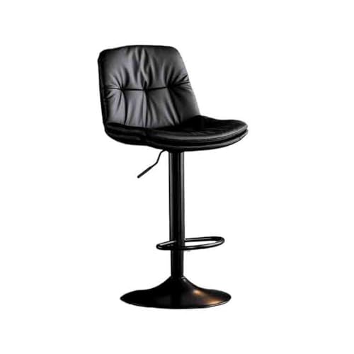 ZIGUIhsou-11 Pub Barhocker Barhocker mit Hebefunktion, Drehstuhl, Leichter Luxus-Hochhocker, hohe Rückenlehne, multifunktionaler Stuhl, Inseltisch, Esszimmerstuhl(Schwarz) von ZIGUIhsou-11