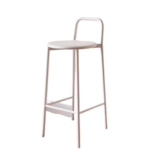 ZIGUIhsou-11 Pub Barhocker Bunter 60cm Outdoor Indoor Barhocker Eisen mit Rückenlehne Hochstuhl(Weiß) von ZIGUIhsou-11