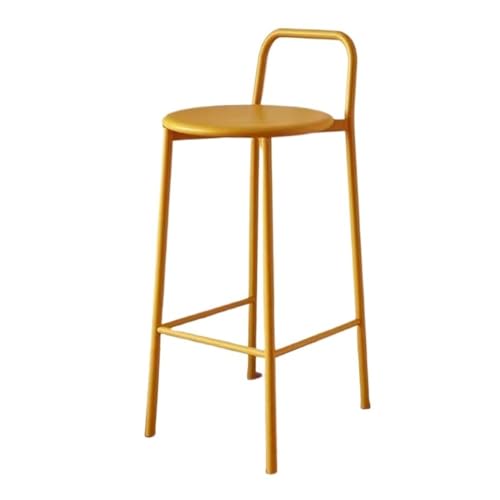 ZIGUIhsou-11 Pub Barhocker Bunter 60cm Outdoor Indoor Barhocker Eisen mit Rückenlehne Hochstuhl(Yellow) von ZIGUIhsou-11
