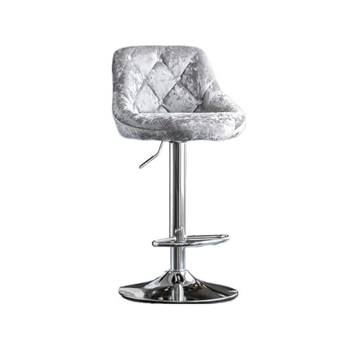 ZIGUIhsou-11 Pub Barhocker Einfacher hoher Hocker mit Rückenlehne, 60–80 cm, drehbar, for den Haushalt, Küchenstuhl, Leichter Luxus-Mode-Barstuhl(Grigio) von ZIGUIhsou-11