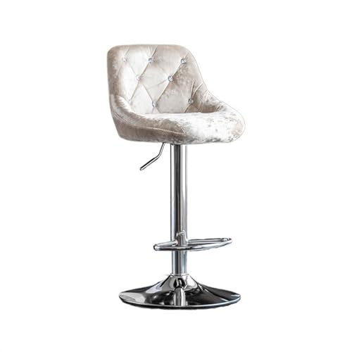 ZIGUIhsou-11 Pub Barhocker Einfacher hoher Hocker mit Rückenlehne, 60–80 cm, drehbar, for den Haushalt, Küchenstuhl, Leichter Luxus-Mode-Barstuhl(Weiß) von ZIGUIhsou-11