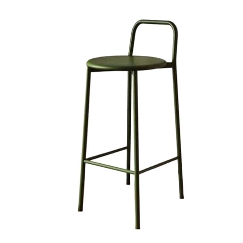 ZIGUIhsou-11 Pub Barhocker Eisenfarbener Restaurant-Barthekenstuhl, lässiger Stuhl mit hohen Beinen und Rückenlehne(Green) von ZIGUIhsou-11