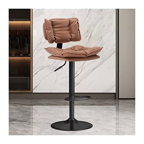 ZIGUIhsou-11 Pub Barhocker Höhenverstellbarer Barstuhl (63–83 cm), einfacher Insel-Hochhocker, Kassierer-Hochstuhl, Sitz aus PU-Leder(Bruin) von ZIGUIhsou-11