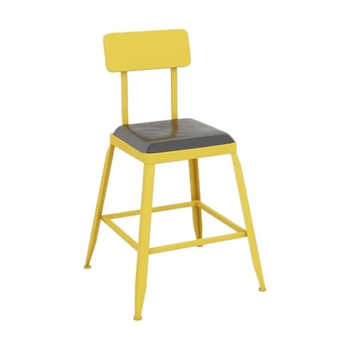 ZIGUIhsou-11 Pub Barhocker Kleiner bunter quadratischer Stehtisch aus Eisen und Stühle for die Balkonbar, Milchteeladen, Barhocker(Yellow) von ZIGUIhsou-11