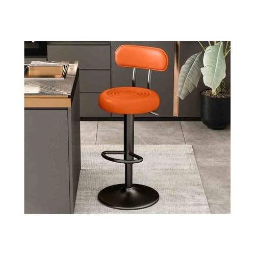 ZIGUIhsou-11 Pub Barhocker Lift 61-81cm Drehbarer Barhocker Multifunktionaler Hochhocker Bar Hochlehner Stuhl(Orange) von ZIGUIhsou-11