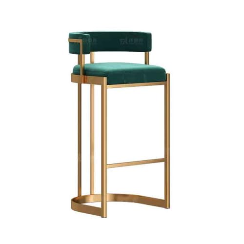 ZIGUIhsou-11 Pub Barhocker Rezeption Küche Licht Luxus Premium Gefühl Insel Tisch Hohe Hocker Hause Rückenlehne Kassierer Spezielle Barhocker(Green) von ZIGUIhsou-11