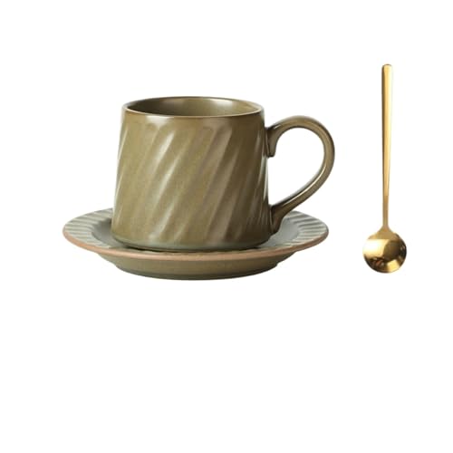 ZIGUIhsou-11 Retro Keramik Gefleckte Gestreifte Tasse Becher Nachmittagstee Milch Kaffeetasse Italienische Nostalgische Untertasse Löffel Kaffeebecher aus Keramik ZIGUIhsou-11 Retro Keramik Gefleckte Gestreifte Tasse Becher Nachmittagstee Milch Kaffeetasse Italienische Nostalgische Untertasse Löffel Kaffeebecher aus Keramik von ZIGUIhsou-11
