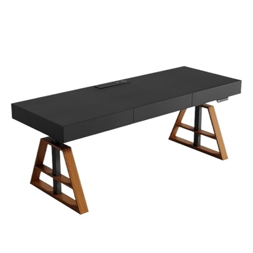 ZIGUIhsou-11 Schreibtisch Elektrischer Hubtisch, schwarzer Stehschreibtisch mit Schubladen und USB-Ladeanschluss, höhenverstellbarer Home-Office-Schreibtisch(XL) von ZIGUIhsou-11