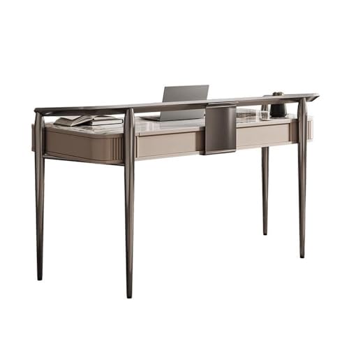 ZIGUIhsou-11 Schreibtisch Luxuriöser Büroschreibtisch aus Steinplatten mit Stauraum, moderner Schreibtisch seitlichen Ladesteckdosen(S) von ZIGUIhsou-11