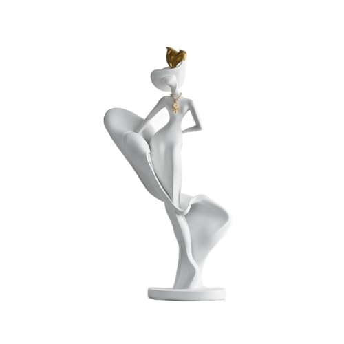 ZIGUIhsou-11 Schreibtischdekor Abstrakte Kunst Figur Skulptur Wohnzimmer Hotel TV Schrank Dekoration Große Ornamente(Weiß) von ZIGUIhsou-11