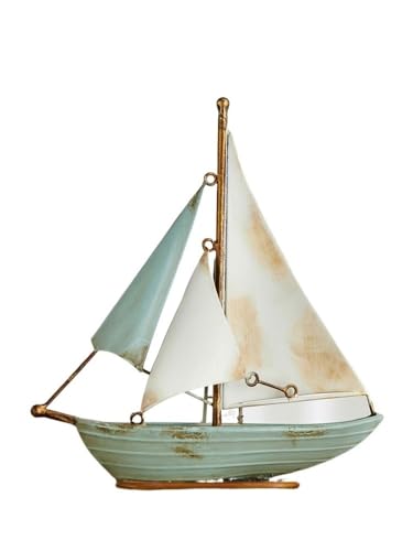 ZIGUIhsou-11 Schreibtischdekor Dekorative Skulptur aus Kunstharz in Retro-Segelbootform for den Schreibtisch, 27 x 7 29,5 cm (L B H) von ZIGUIhsou-11