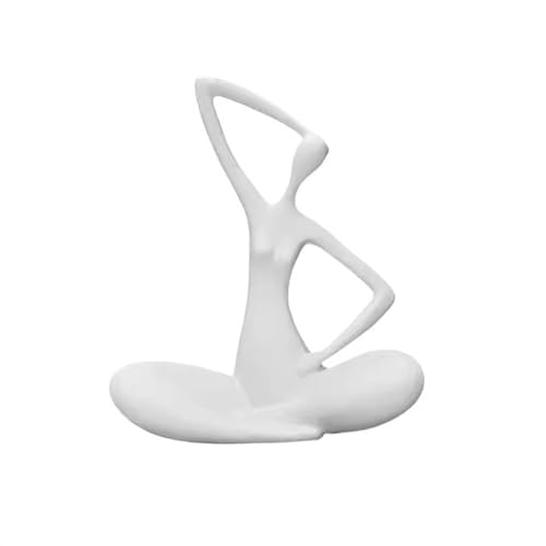 ZIGUIhsou-11 Schreibtischdekor Einfache Charakter-Ornamente, Heim-Desktop-Dekorationen, Yoga-Modellierung, Kunstharz-Skulptur(Weiß) von ZIGUIhsou-11
