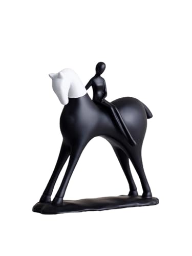 ZIGUIhsou-11 Schreibtischdekor Einfache Schwarz-Weiß-Kunst-Pferde-Ornamente, leichte Luxus-Büro-Wohnzimmer-Hauseingangsdekorationen(Schwarz) von ZIGUIhsou-11