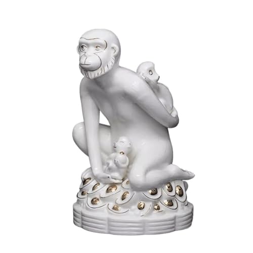 ZIGUIhsou-11 Schreibtischdekor Keramik-AFFE-Ornament, Büro-Desktop-Dekoration, Eröffnungsgeschenk, Kunstwerk, geeignet for Wohnzimmer, Arbeitszimmer und Büros(Gold) von ZIGUIhsou-11