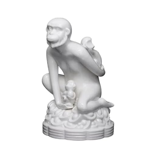 ZIGUIhsou-11 Schreibtischdekor Keramik-AFFE-Ornament, Büro-Desktop-Dekoration, Eröffnungsgeschenk, Kunstwerk, geeignet for Wohnzimmer, Arbeitszimmer und Büros(Weiß) von ZIGUIhsou-11