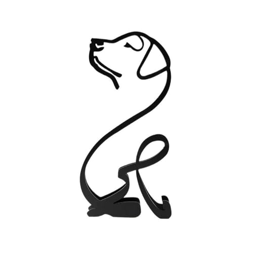 ZIGUIhsou-11 Schreibtischdekor Kreative Desktop-Ornamente, modernes Eisen, einfache Linien, Hundehandwerk, Heim- und Wohnzimmerdekoration(A) von ZIGUIhsou-11