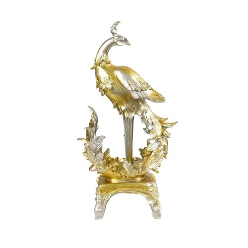 ZIGUIhsou-11 Schreibtischdekor Licht Luxus Phoenix Form Ornamente Kreative Maskottchen Veranda Wohnzimmer Desktop Dekoration(Gold) von ZIGUIhsou-11