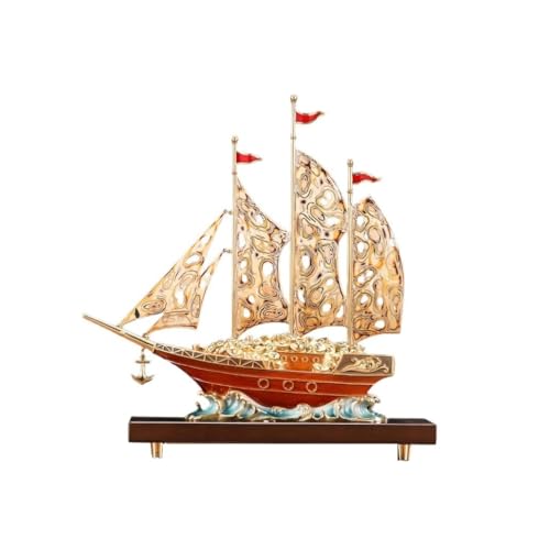 ZIGUIhsou-11 Schreibtischdekor Segelboot-Ornamente, Büro-Weinschrank, Kupfer, leichte Luxus-Dekorationen, Einweihungsgeschenke von ZIGUIhsou-11