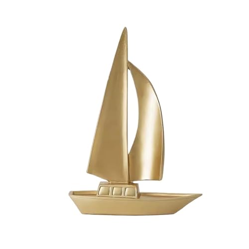 ZIGUIhsou-11 Schreibtischdekor Segelboot-Ornamente, Nischen-High-End-Sense-Licht, Luxus-High-End-Wohnzimmermöbel, Foyer, Weinschrank, TV-Schrank, Dekorationen(Gold) von ZIGUIhsou-11